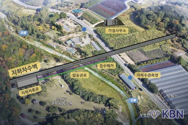 보길 지하수 저류 댐 위치도